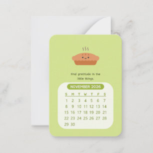 Carte De Correspondance Calendrier mensuel kawaii motivant de novembre 202