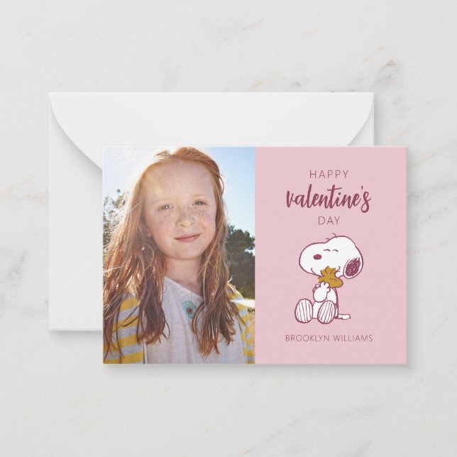 Carte De Correspondance Câlins de cœur de Snoopy | Saint-Valentin | Peanut (Devant)