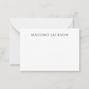 Carte De Correspondance Calligraphie chic simple noir et blanc de son prop