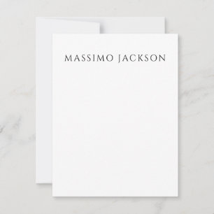 Carte De Correspondance Calligraphie chic simple noir et blanc de son prop