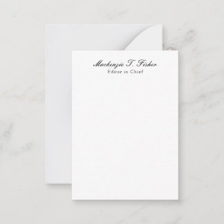 Carte De Correspondance Calligraphie classique Élégante Plaque blanche sim