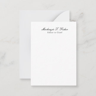 Carte De Correspondance Calligraphie classique Élégante Plaque blanche sim