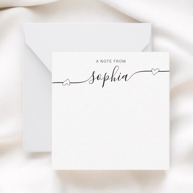 Carte De Correspondance Calligraphie Coeur Fille Blanc (Créateur téléchargé)