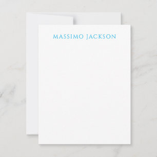 Carte De Correspondance Calligraphie de nom Script Plain Simple Blanc Bleu