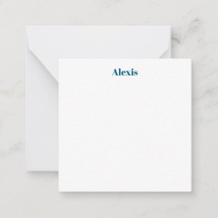 Carte De Correspondance Calligraphie de nom Script Plain Simple Blanc Bleu