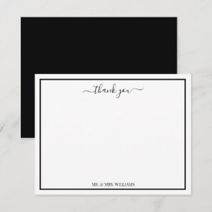 Carte De Correspondance Calligraphie de remerciement en écriture moderne