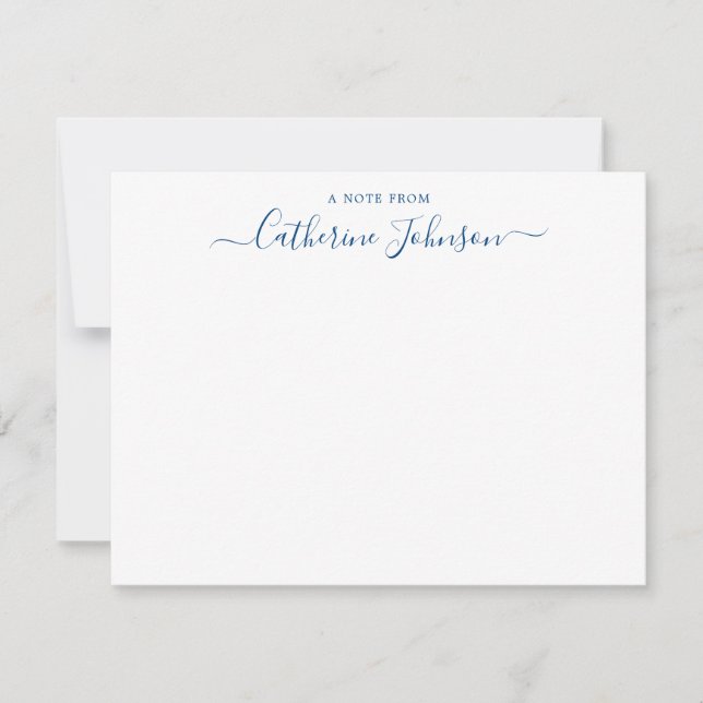Carte De Correspondance Calligraphie De Script Moderne Une Note De Marine  (Devant)