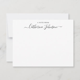 Carte De Correspondance Calligraphie De Script Moderne Une Note De Noir