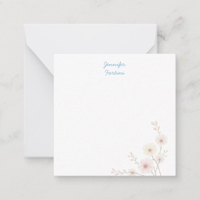 Carte De Correspondance Calligraphie Élégant Simple Nom Propre (Devant)