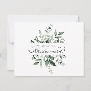 Carte De Correspondance Calligraphie Green Bridesmaid Fiche de proposition