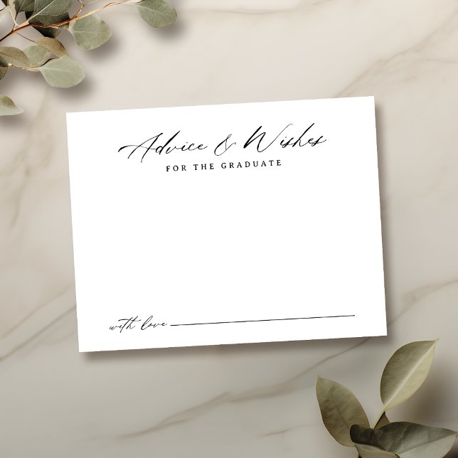 Carte De Correspondance Calligraphie moderne Conseils et souhaits de diplô (Modern Calligraphy Graduation advice & wishes Note Card)