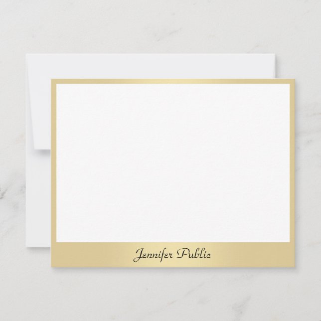 Carte De Correspondance Calligraphie Nom du script Texte Gold Elegant Modè (Devant)