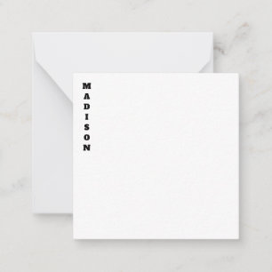 Carte De Correspondance Calligraphie Nom Élégant Noir & Blanc