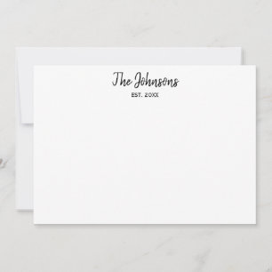 Carte De Correspondance Calligraphie personnalisée pour couples avec marqu