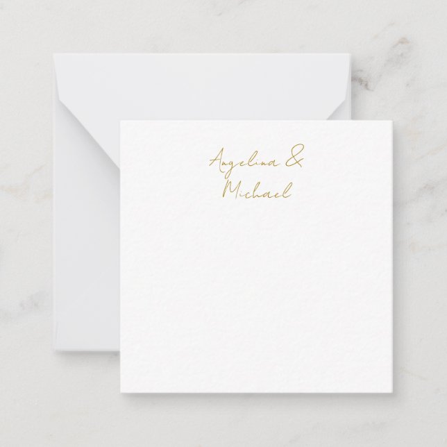 Carte De Correspondance Calligraphie Professionnel Couleur Or Élégant (Devant)