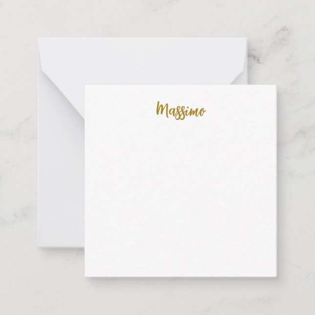 Carte De Correspondance Calligraphie Professionnel Élégant Couleur Or (Devant)