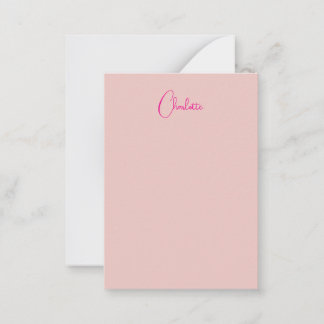 Carte De Correspondance Calligraphie Rose Gold Élégant Simple Nom