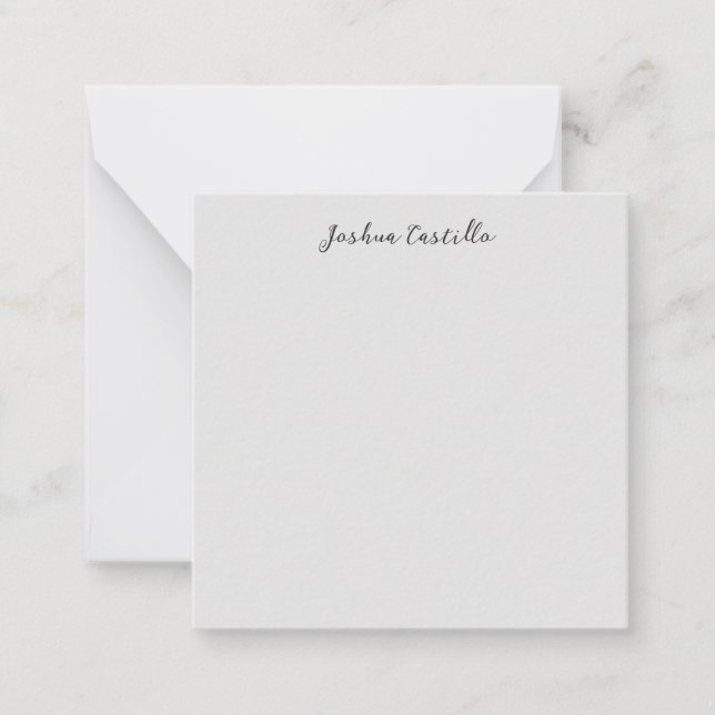 Carte De Correspondance Calligraphie Simple Gris Nom Professionnel (Devant)
