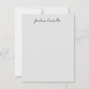 Carte De Correspondance Calligraphie Simple Gris Nom Professionnel