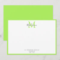 Calligraphie verte de chaux moderne fille Monogram