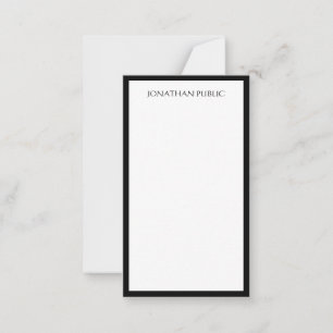 Carte De Correspondance Calligraphique dactylographié Simple Noir Blanc Ve