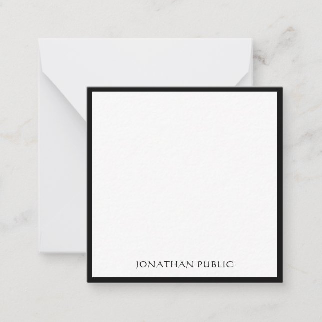 Carte De Correspondance Calligraphique typé Elégant Bordure Noire Classiqu (Devant)