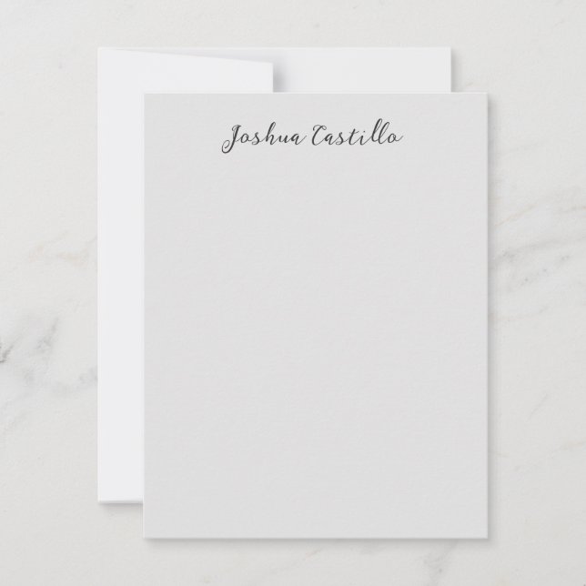 Carte De Correspondance Calligraphy Simple Grey Professional Name (Devant)