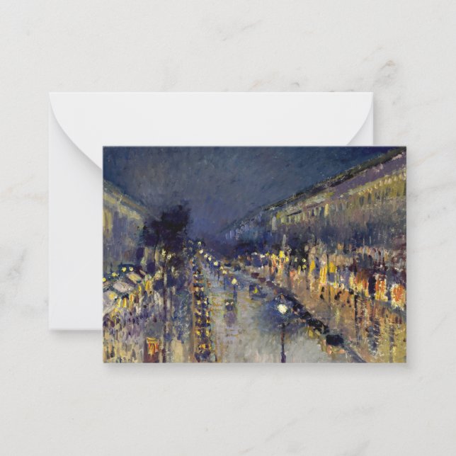 Carte De Correspondance Camille Pissarro - Boulevard Montmartre en nuit (Devant)