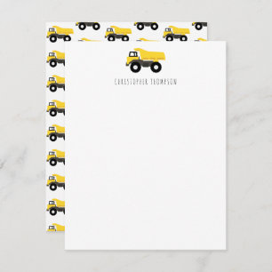 Carte De Correspondance Camion de construction Camions Enfants