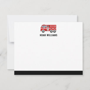 Carte De Correspondance Camion de pompiers moderne personnalisé pour enfan