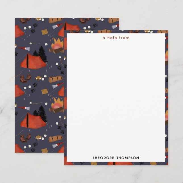 Carte De Correspondance Camping Extérieur Aventure Été Camping Enfants (Devant / Derrière)