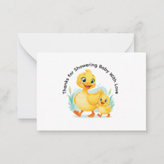 Carte De Correspondance Cane Caneton Duo de Bonheur Merci