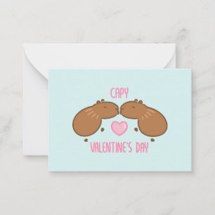 Carte De Correspondance Capybara Saint-Valentin 