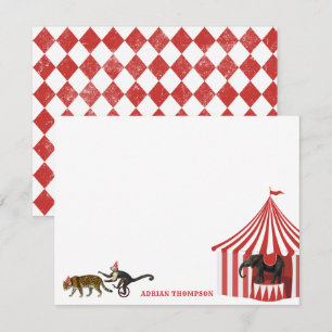 Carte De Correspondance Carnaval de cirque Festival Animaux Grand Chapitea