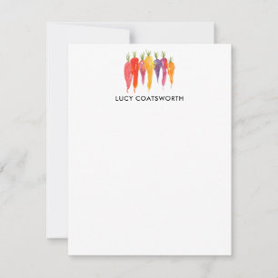 Carte De Correspondance Carottes Arc-en-Ciel Couleurs Vives Personnalisées