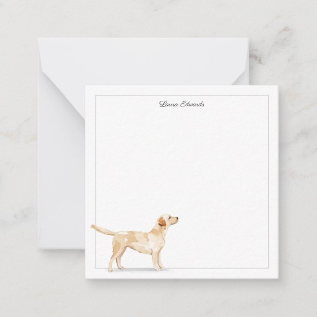 Carte De Correspondance Carré frontalier gris de Yellow Labrador Retriever (Devant)