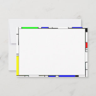 Carte De Correspondance Carrés Aléatoires Hommage à Mondrian
