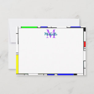 Carte De Correspondance Carrés aléatoires Hommage à Mondrian Personnalisé