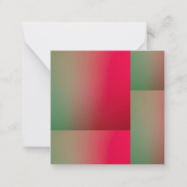 Carte De Correspondance carrés de dégradé rouge et vert (Devant)