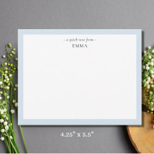 Carte De Correspondance Carte Chic moderne en poudre bleue Correspondance