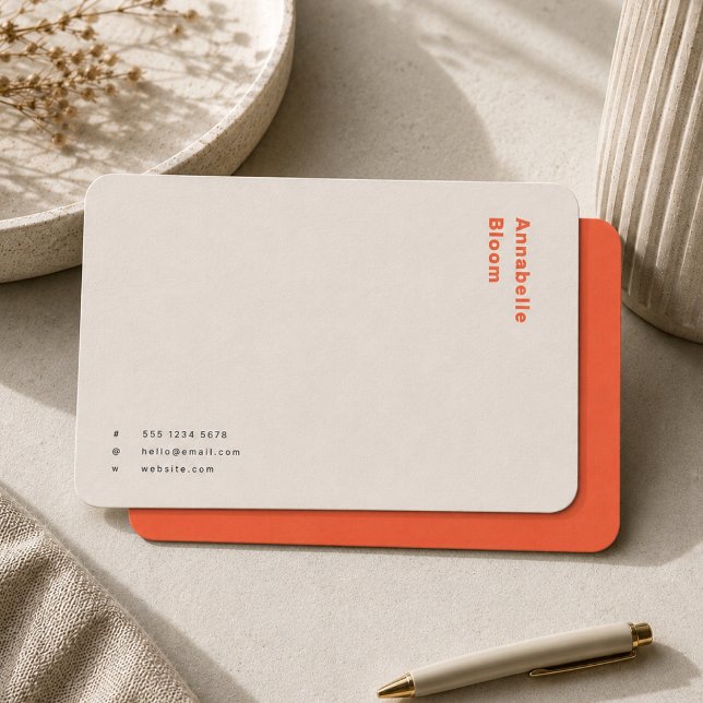 Carte de correspondance | Cartes de notes de papet (Custom contact note cards with coral accent styling for orders, clients, and thank you notes.)