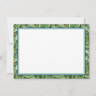Carte De Correspondance Cartes-Plumes Peacock à note plate