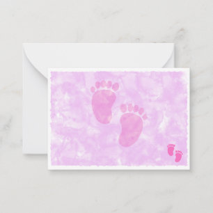 Carte De Correspondance Carton de Fête de Naissance Fille aux Petits Pieds