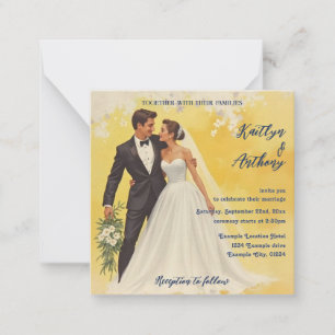 Carte De Correspondance Carton d'invitation de mariage vintage style Belle