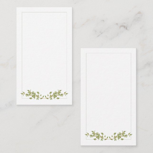 Carte De Correspondance CARTON PLAT 3,5x2 THYM / VERTICAL (Devant / Derrière)