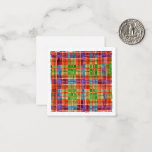 Carte De Correspondance CARTON PLAT CARRÉ MAC RAE TARTAN 2,5x2,5 II