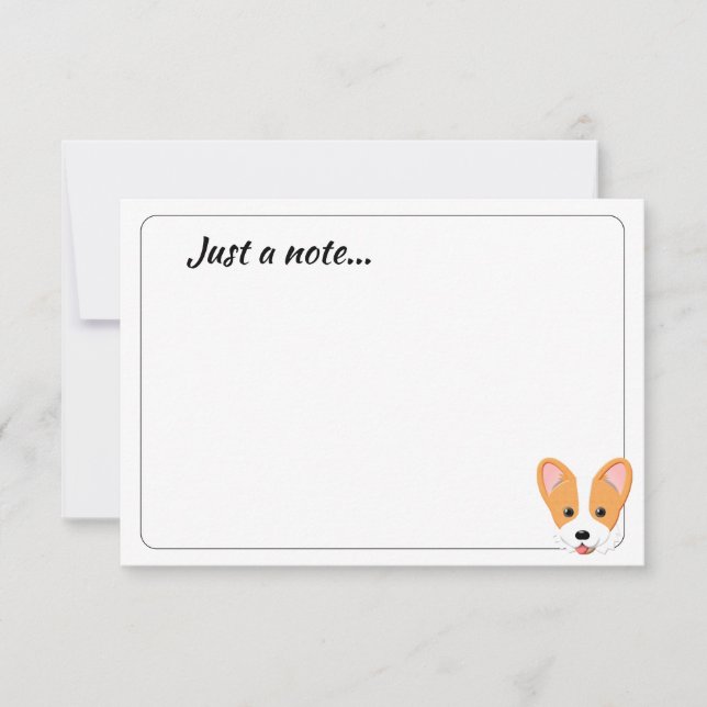 Carte De Correspondance Cartoon Corgi Custom Just a Note (Devant)