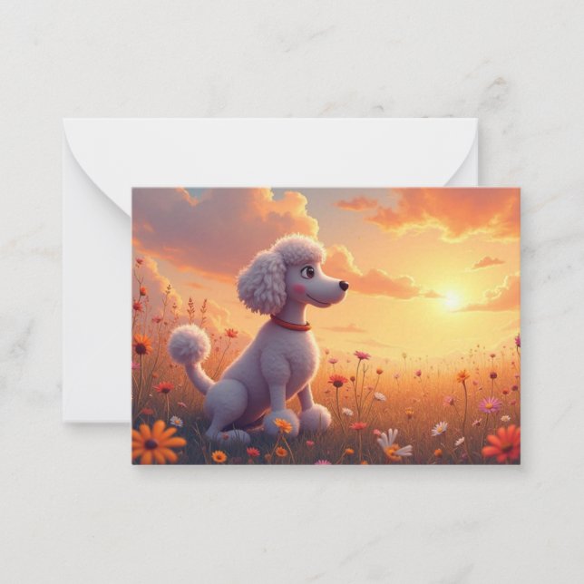 Carte De Correspondance Cartoon Poodon Note Card (Devant)