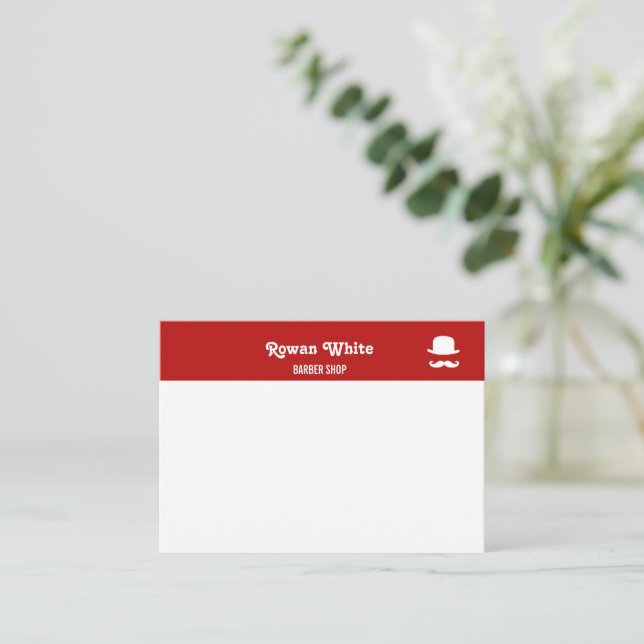 Carte De Correspondance Casquette blanc et mustache silhouette rouge (Debout devant)
