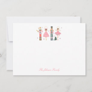 Carte De Correspondance Casse-noisette rose de Noël adorable des Fêtes